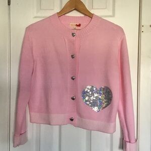 Forever & Ever Light Pink Sequin Heart Cardigan